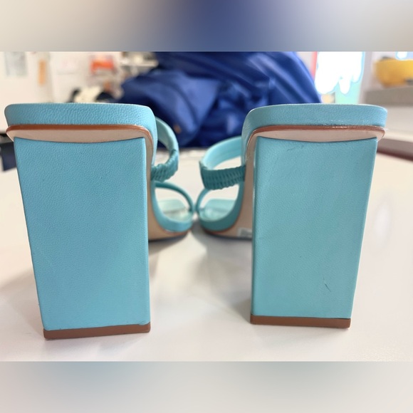 Schutz Ully Leather Block Heel Sandals sz 6.5 - Picture 7 of 12